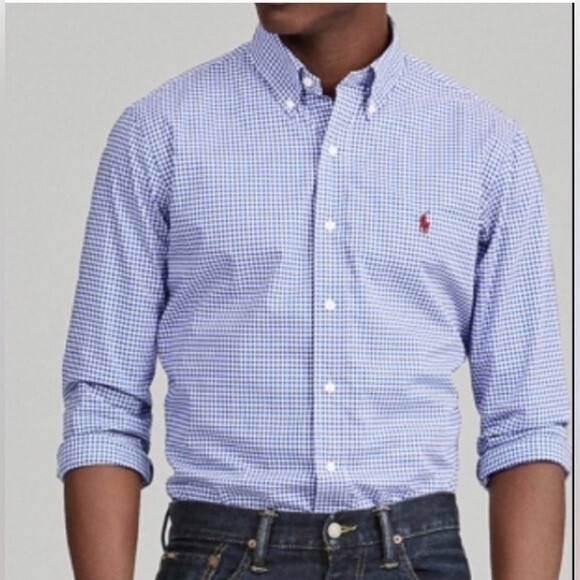 Polo Ralph Lauren Men's Classic Fit Button down‎ Oxford Shirt Gingham 18 3… - Picture 1 of 4